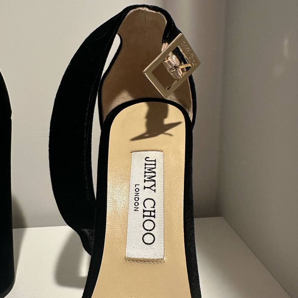 Jimmy Choo Black Velvet Heels - Picture 2 of 6